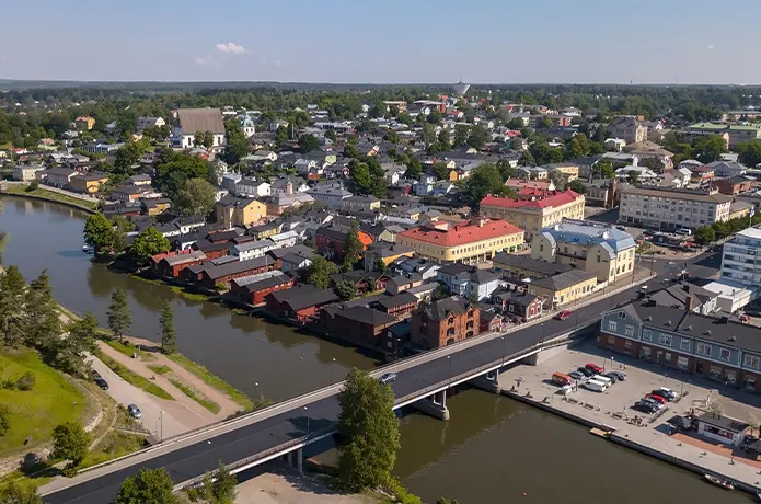 Scenic City View With River and Skyline